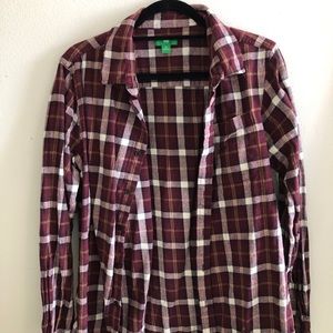 Button up red plaid flannel